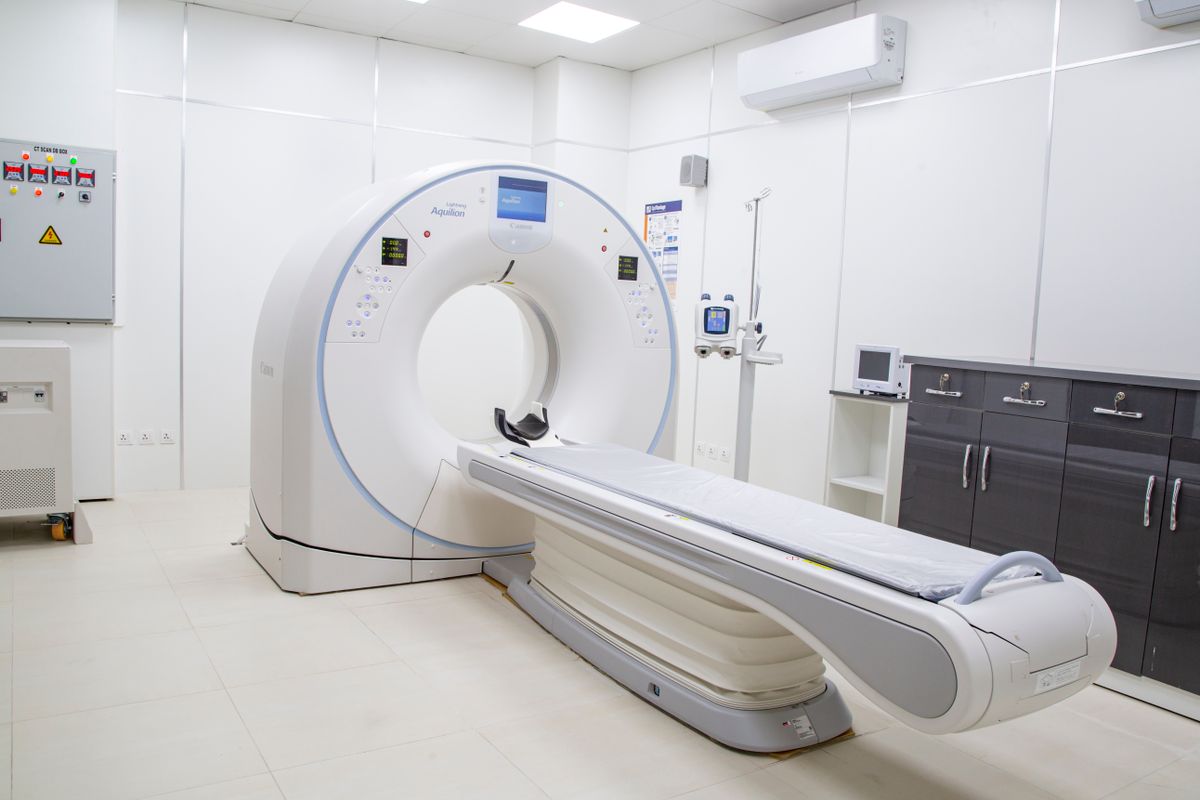 Interior of a modern, high-resolution MRI scanner room